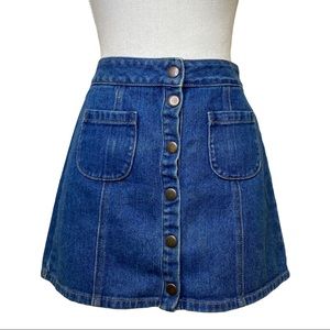 Brandy Melville Button Down Denim Skirt Size 26